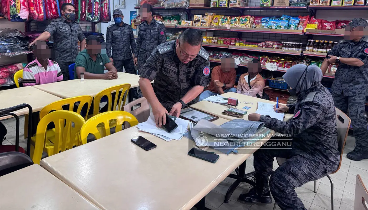 Terengganu Immigration Detains 10 in Integrated Ops 1 Terengganu, Terengganu News, Kuala Terengganu, Kuala Terengganu News, Marang, Marang News, Malaysia, Immigration, Law Enforcement, Integrated Ops