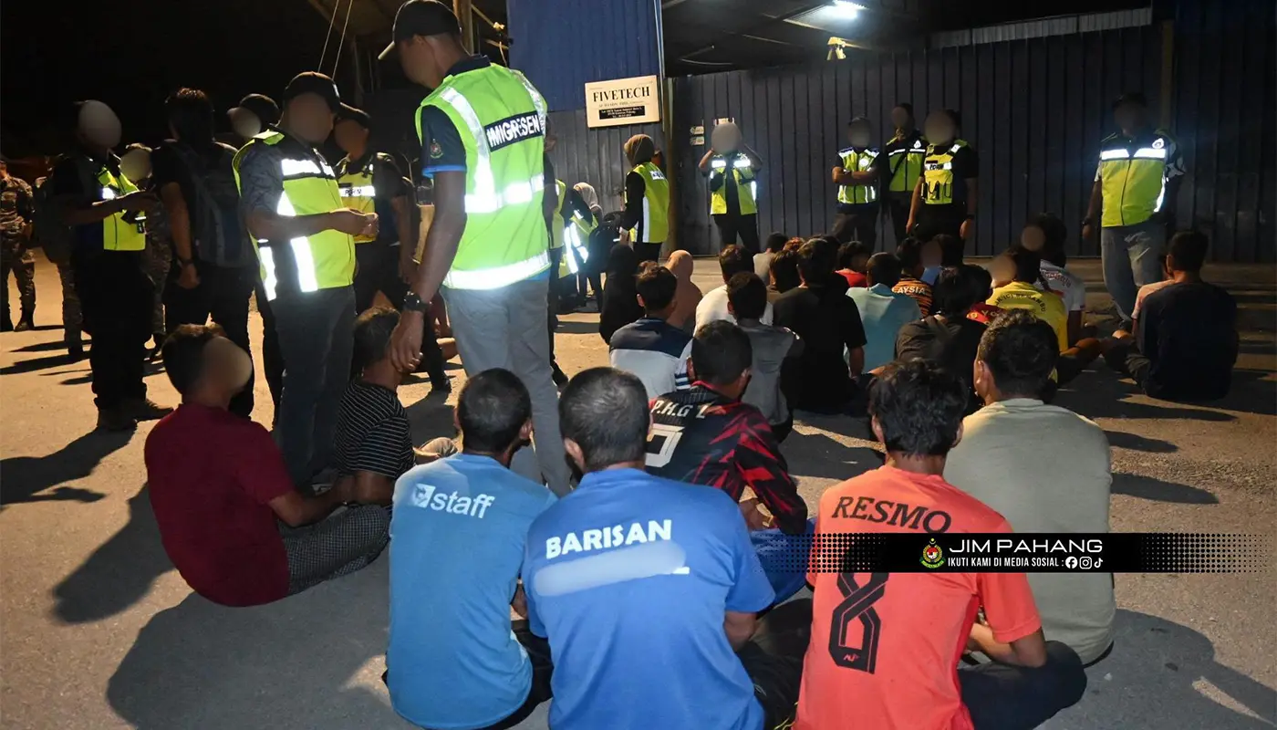 Two Flee Into Trees As 16 Arrested In Kuantan Immigration Raid 1 Sarawak, Sarawak News, Kuantan, Kuantan News, Immigration, Law Enforcement, Pahang, National Security, Illegal Immigrants