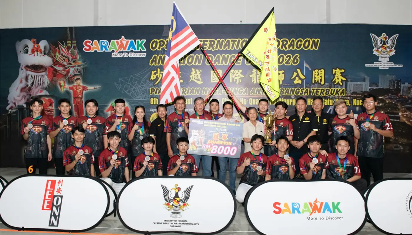 Johor Team Wins Sarawak Luminous Dragon Dance 2026 Competition 1 Sarawak, Sarawak News, Kuching, Kuching News, Johor, Johor News, Dragon Dance, Luminous Dragon Dance, Sarawak Open International Dragon and Lion Dance Cup, Dragon Dance 2026, Sarawak Events