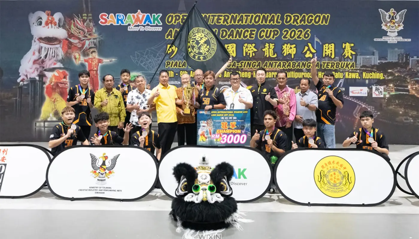 Sarawak, Sarawak News, Kuching, Kuching News, Johor, Johor News, Lion Dance, Traditional Southern Lion Dance, Dragon Dance 2026, Sarawak Open International Dragon and Lion Dance Cup, Indonesia, Sarawak Events