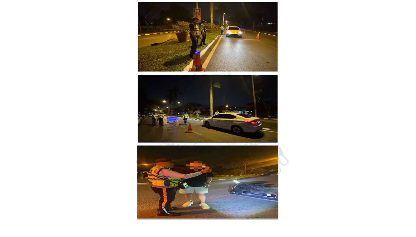Kuching Police Detain Driver Over Alcohol Limit On Stutong Road 1 Sarawak, Sarawak News, Kuching, Kuching News, Road Safety, Traffic Enforcement, Drink Driving, PDRM, Stutong Road
