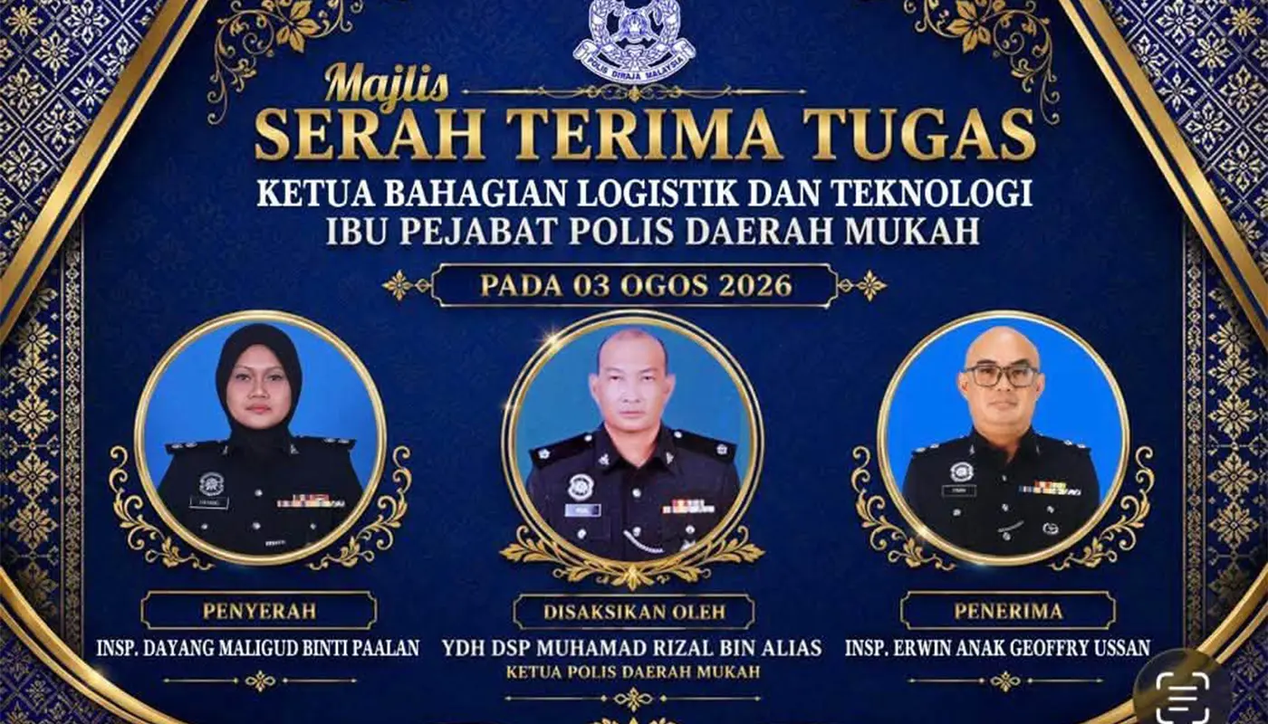 Mukah Police Hold Handover Ceremony For Logistics Division Head 1 Sarawak, Sarawak News, Mukah, Mukah News, Royal Malaysia Police, PDRM, Police Handover, Logistics Division, Leadership Transition, Community Safety