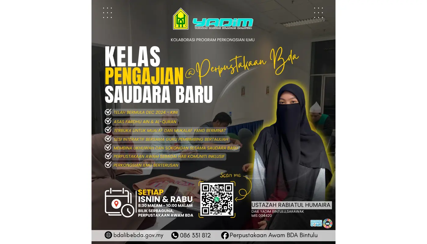 New Muslim Study Classes Continue at BDA Library Bintulu 1 Sarawak, Sarawak News, Bintulu, Bintulu News, Islamic Studies, YADIM, Community Learning, BDA Library, Muallaf