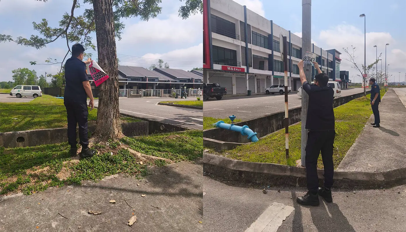 SRDC Removes Illegal Ads Across Its Administrative Area in Sibu 1 Sarawak, Sarawak News, Sibu, Sibu News, SRDC, Illegal Advertisements, Enforcement, Public Safety, Local Authorities By-laws, Environmental Cleanliness